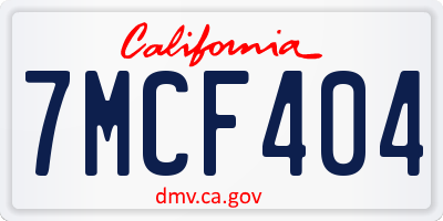 CA license plate 7MCF404