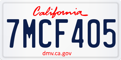 CA license plate 7MCF405