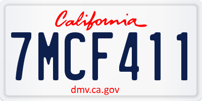 CA license plate 7MCF411