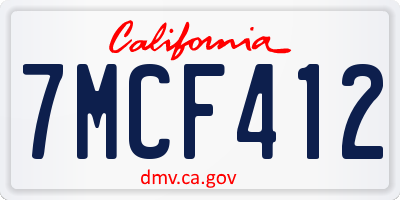 CA license plate 7MCF412