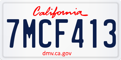 CA license plate 7MCF413