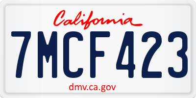 CA license plate 7MCF423