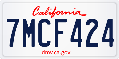 CA license plate 7MCF424
