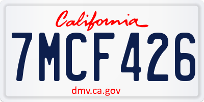 CA license plate 7MCF426