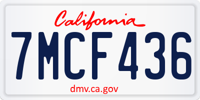 CA license plate 7MCF436