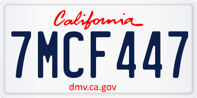 CA license plate 7MCF447