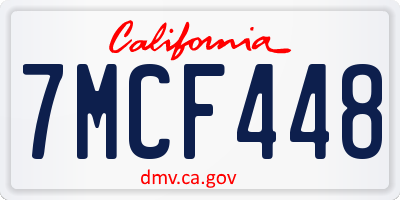 CA license plate 7MCF448