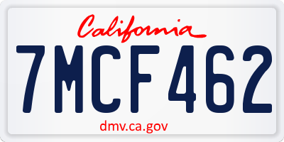 CA license plate 7MCF462