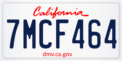 CA license plate 7MCF464