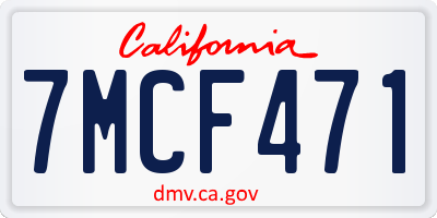 CA license plate 7MCF471