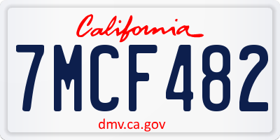 CA license plate 7MCF482
