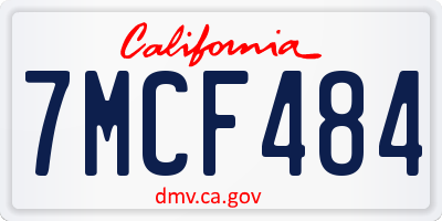 CA license plate 7MCF484