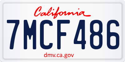 CA license plate 7MCF486