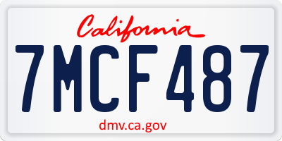 CA license plate 7MCF487