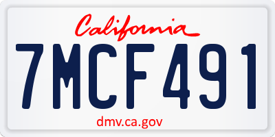 CA license plate 7MCF491