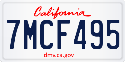 CA license plate 7MCF495