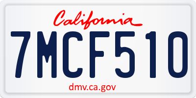 CA license plate 7MCF510