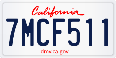 CA license plate 7MCF511