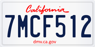 CA license plate 7MCF512