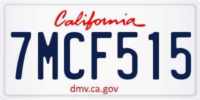 CA license plate 7MCF515