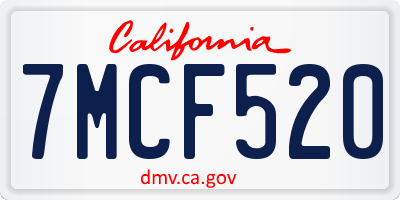 CA license plate 7MCF520