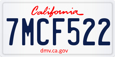 CA license plate 7MCF522