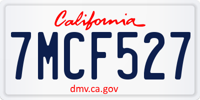 CA license plate 7MCF527