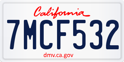 CA license plate 7MCF532