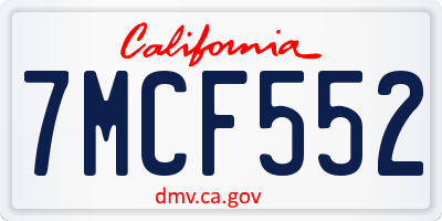 CA license plate 7MCF552