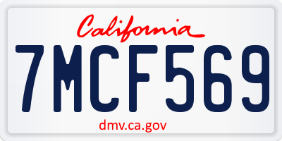 CA license plate 7MCF569