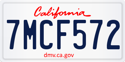 CA license plate 7MCF572