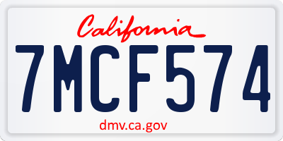 CA license plate 7MCF574