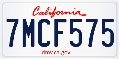 CA license plate 7MCF575
