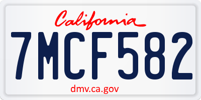 CA license plate 7MCF582