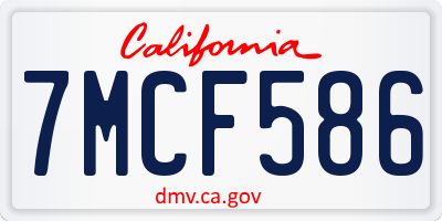 CA license plate 7MCF586