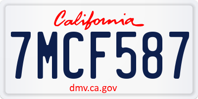 CA license plate 7MCF587