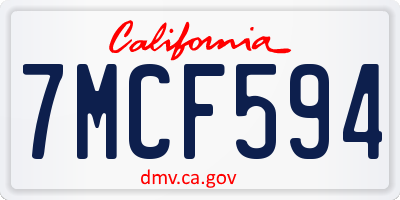 CA license plate 7MCF594