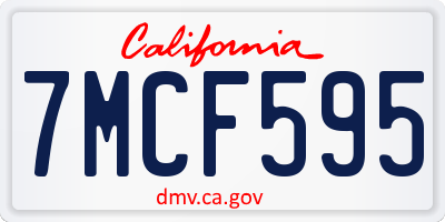 CA license plate 7MCF595