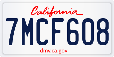 CA license plate 7MCF608