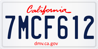 CA license plate 7MCF612