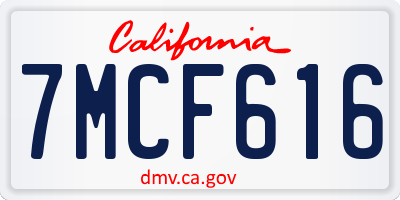 CA license plate 7MCF616