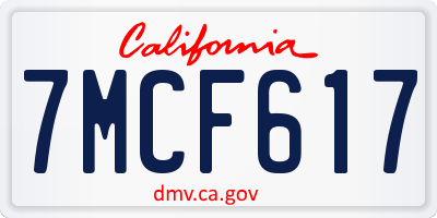 CA license plate 7MCF617