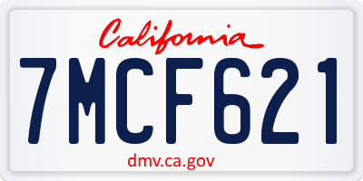 CA license plate 7MCF621