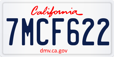 CA license plate 7MCF622