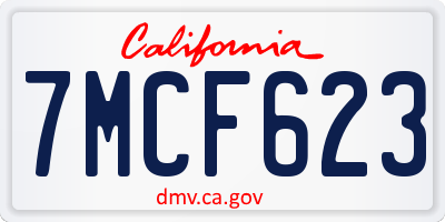 CA license plate 7MCF623