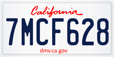 CA license plate 7MCF628