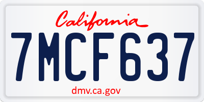 CA license plate 7MCF637