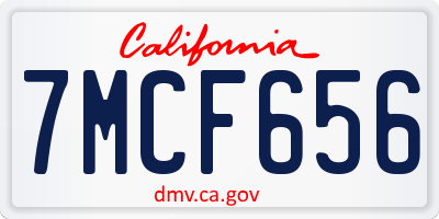 CA license plate 7MCF656