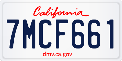 CA license plate 7MCF661