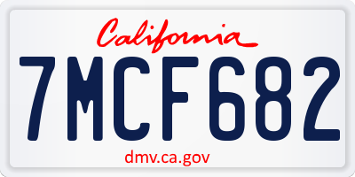 CA license plate 7MCF682